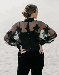 Alley Sheer Lace Blouse Black