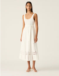 Arya Midi Dress White