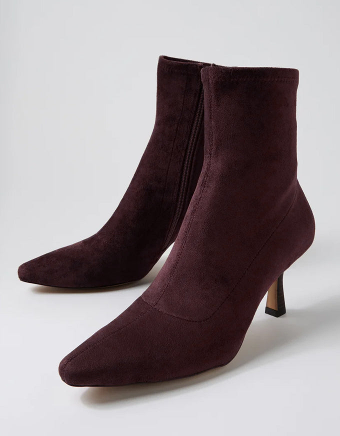 Audry Microseude Ankle Boot Burgundy