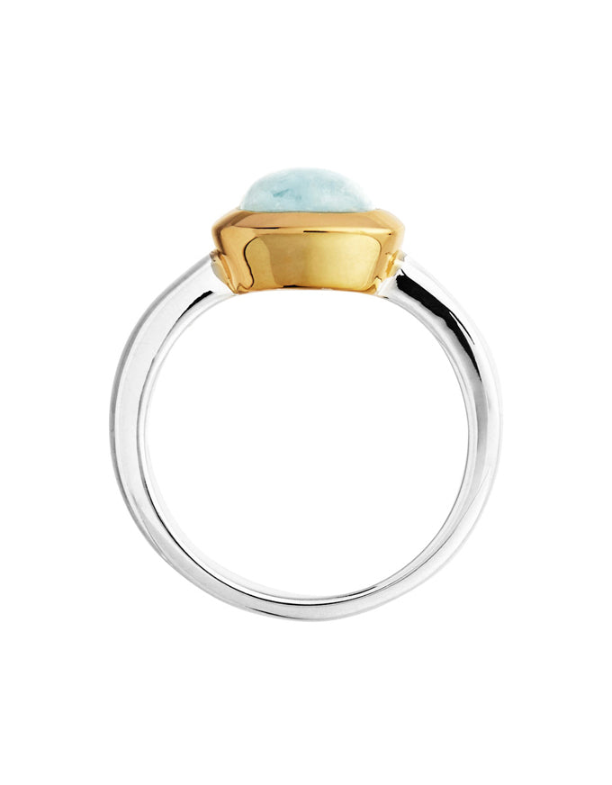 Aura Two-tone Aquamarine Ring