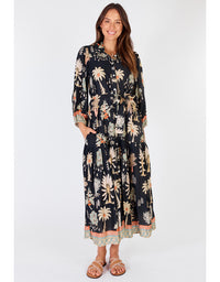 Balboa Maxi Dress Black Print