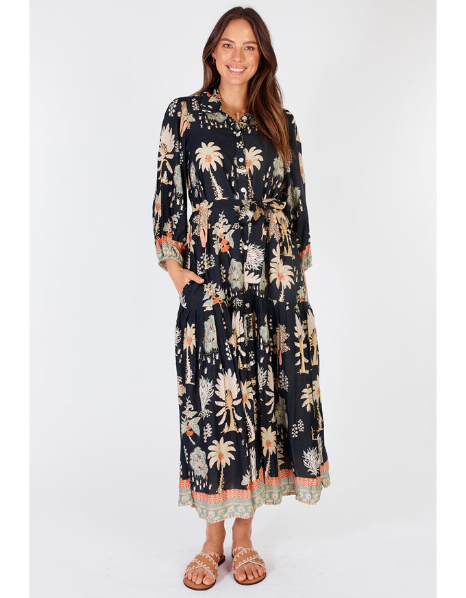 Balboa Maxi Dress Black Print