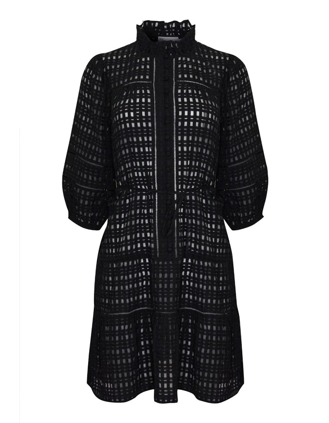 Beacon Dress Black Window Check