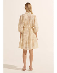 Beacon Dress Cream Window Check