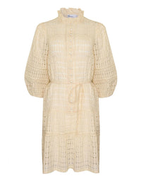 Beacon Dress Cream Window Check