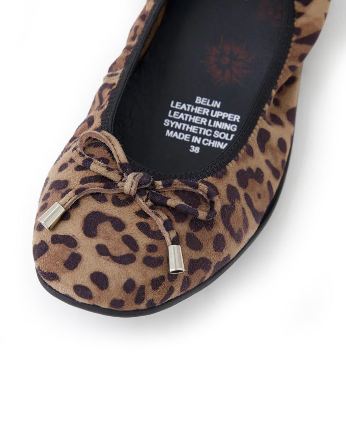 Belin Ballet Flats Taupe Leopard