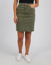 Belle Denim Skirt Khaki