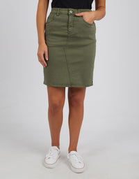 Belle Denim Skirt Khaki