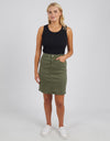 Belle Denim Skirt Khaki