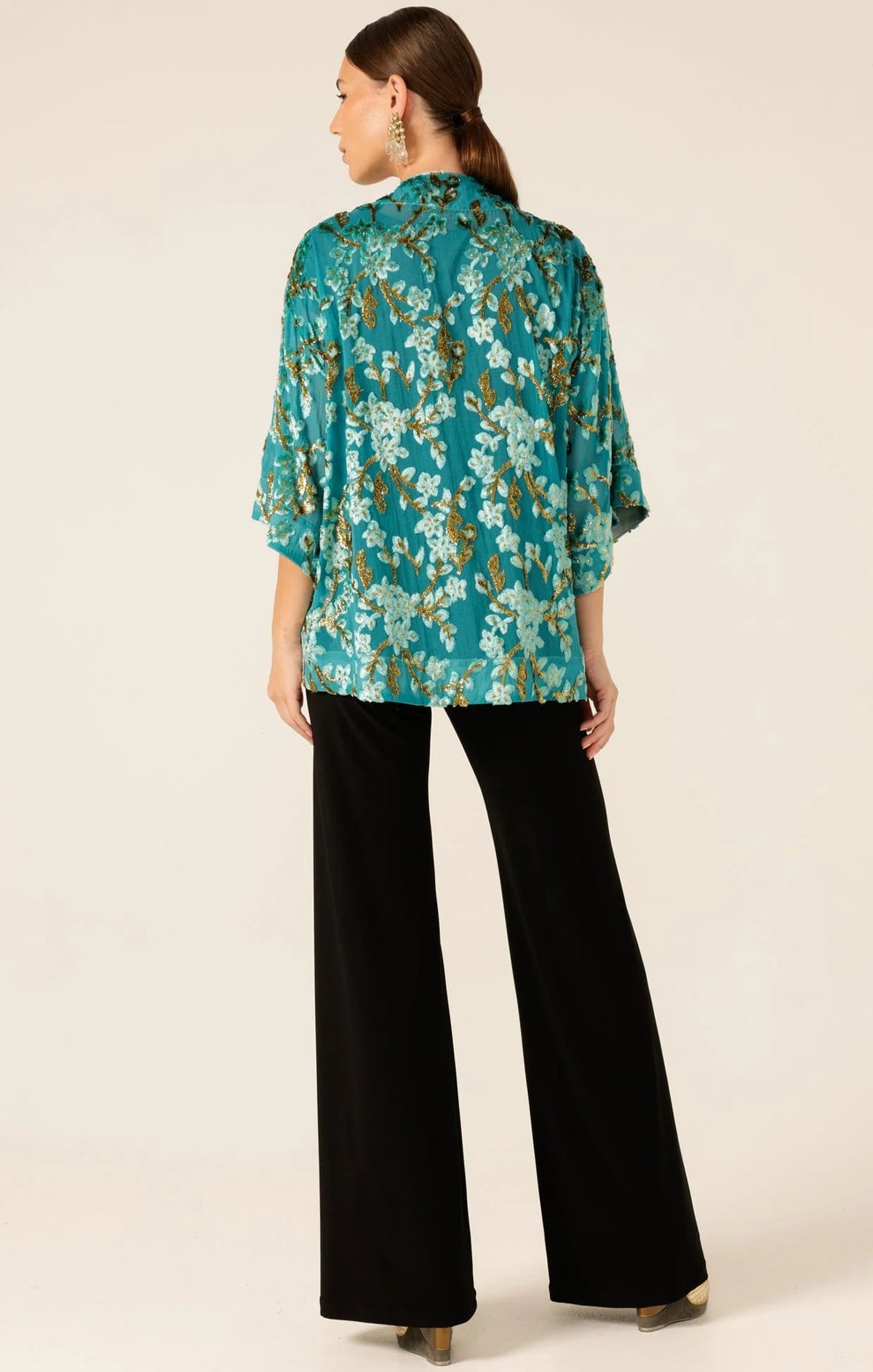 Blossom Kimono Turquoise Gold