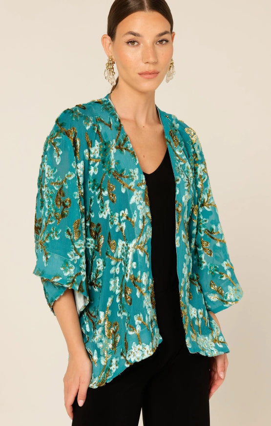 Blossom Kimono Turquoise Gold