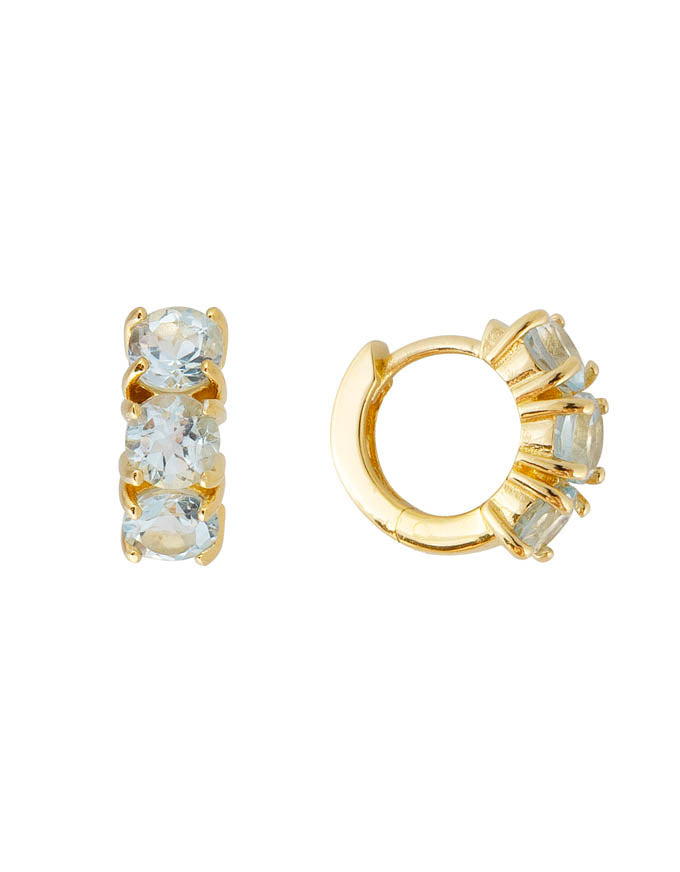 Blue Topaz Huggies