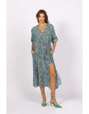 Damask Paisley Kaftan Dress Blue/Green