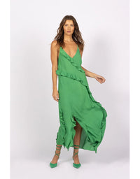 Daydream Ruffle Slip Dress Summer Green