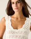 Bruna Pointelle Top White Splash