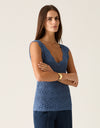 Bruna Pointelle Top Harbour Blue