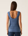 Bruna Pointelle Top Harbour Blue