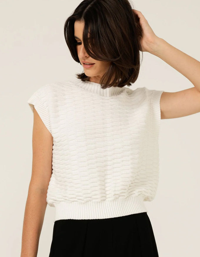 Bubble Knit Top Ivory
