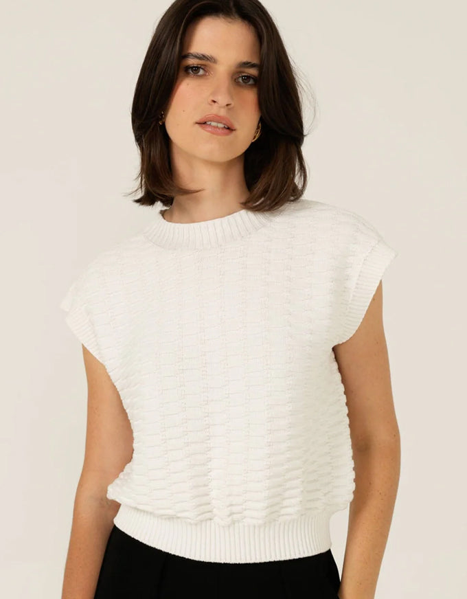 Bubble Knit Top Ivory