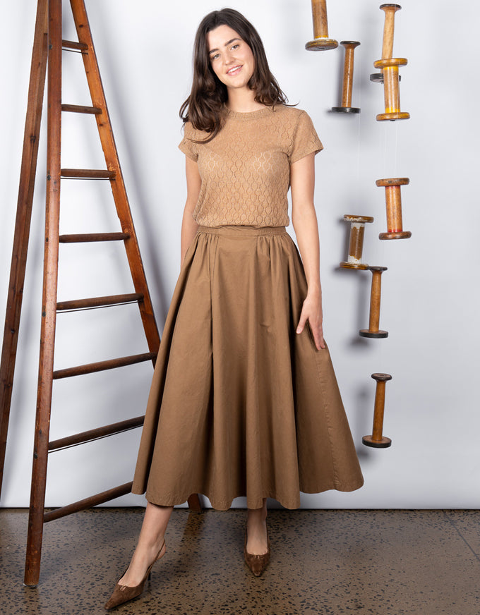Bumper Skirt Tan Washed