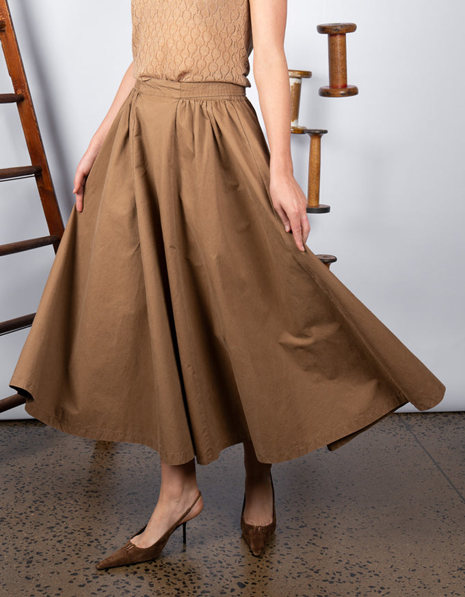 Bumper Skirt Tan Washed