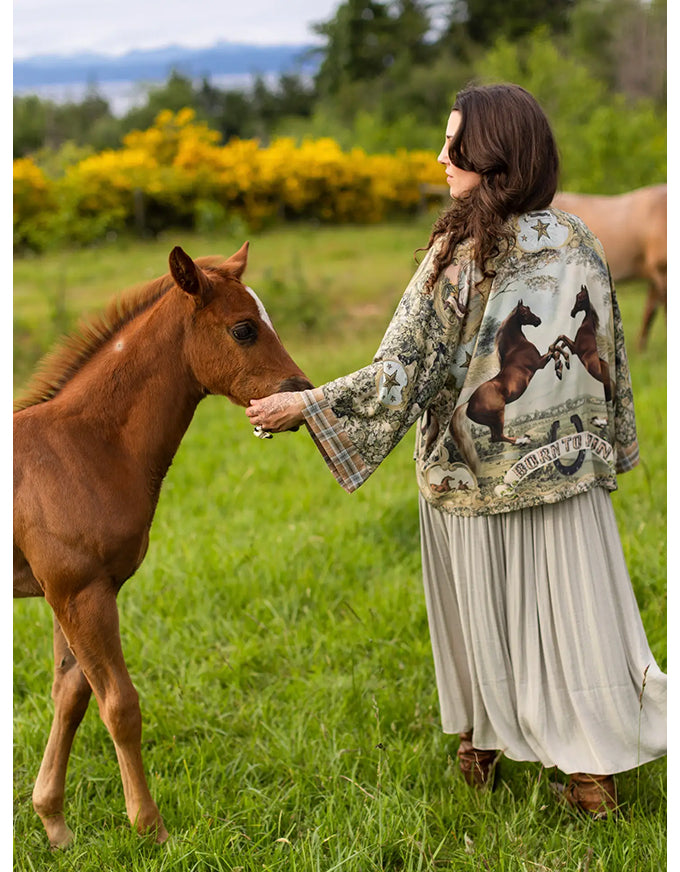 Born To Run Cropped Bamboo Kimono