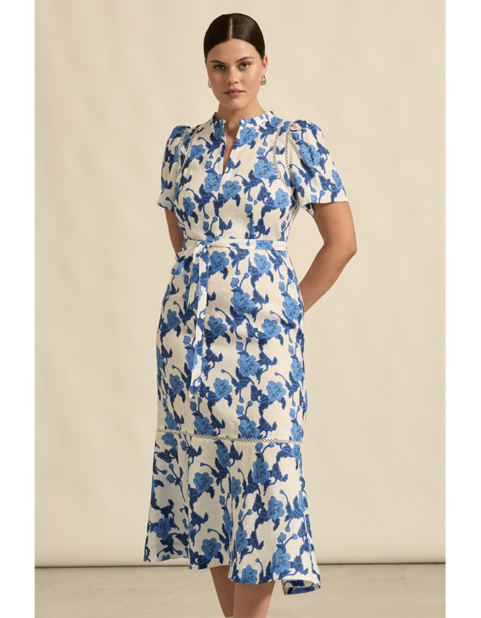 Cable Dress Azure Bouquet