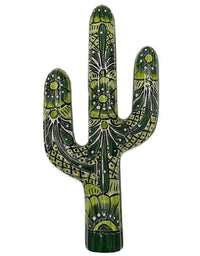 Green Talavera Wall Cactus Large