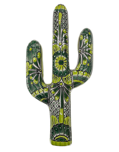 Green Talavera Wall Cactus Large