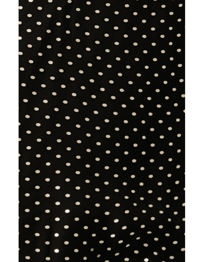 Calais Wrap Dress Black & Cream Spot