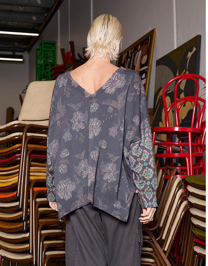 Calla Reversible Knit Brass/Green Sleeve