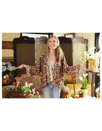Art Of Life Cropped Bamboo Kimono