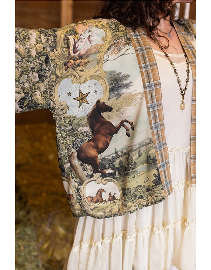 Born To Run Cropped Bamboo Kimono