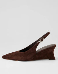 Celein Dark Brown Suede Wedge