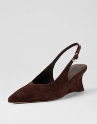 Celein Dark Brown Suede Wedge