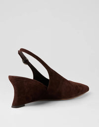 Celein Dark Brown Suede Wedge