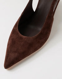 Celein Dark Brown Suede Wedge
