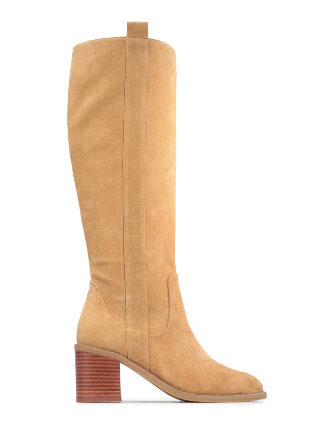 Chahnie Long Suede Boots Almond