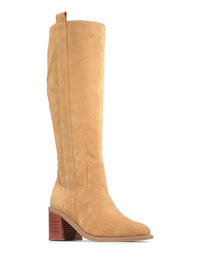 Chahnie Long Suede Boots Almond