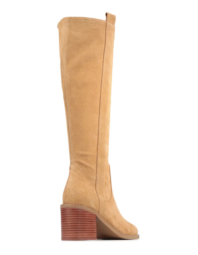 Chahnie Long Suede Boots Almond