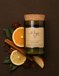 Wine Bottle Candle Cider & Spice