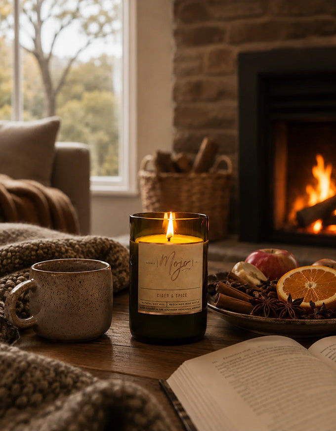 Wine Bottle Candle Cider & Spice