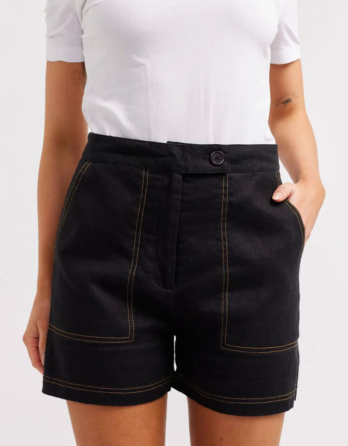 Clio Linen Shorts Black