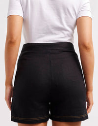 Clio Linen Shorts Black