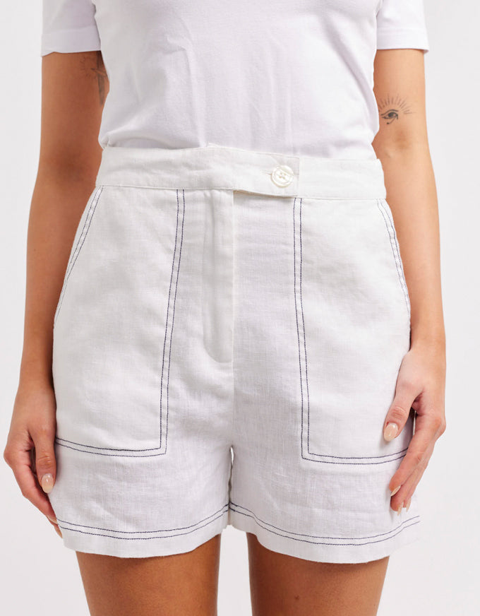 Clio Shorts White Linen