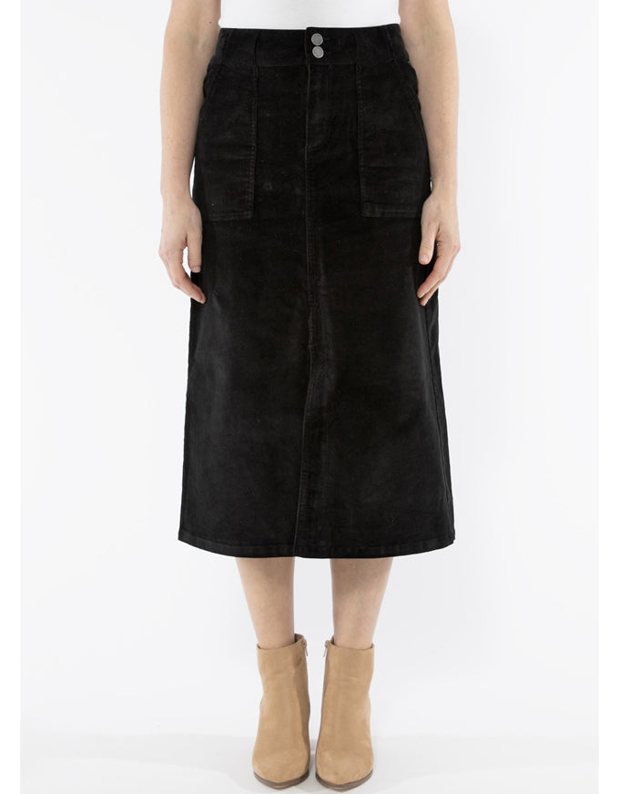 Cord Skirt Black