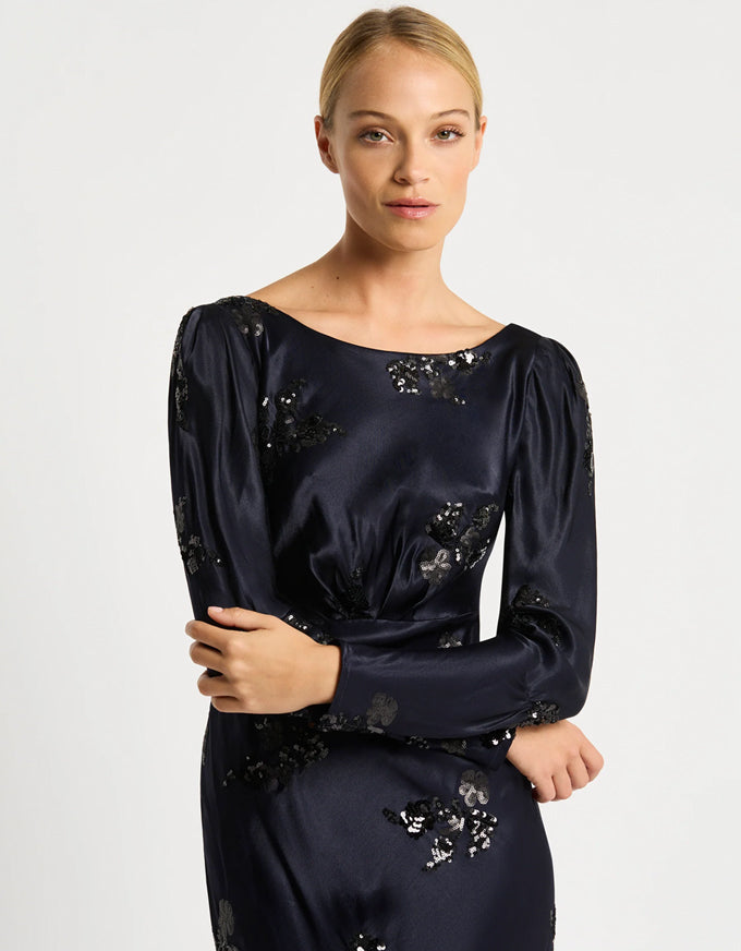 Corinthia Gown Navy - Australian Made