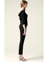 Cowl Tie Drape Top Black