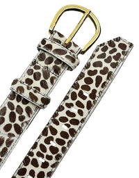 Jeans Belt Cream Giraffe Print