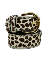 Jeans Belt Cream Giraffe Print